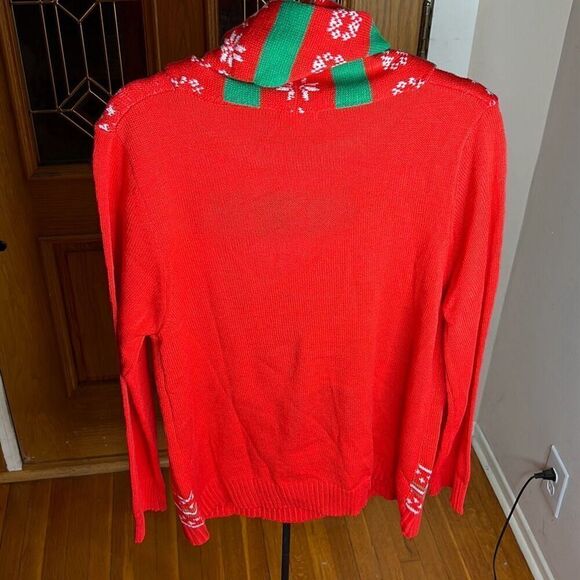 Self Esteem Ugly Cristmas "Feliz Navidog" Sweater Frenchie Bull Dog & Scarf Plu - Picture 7 of 8